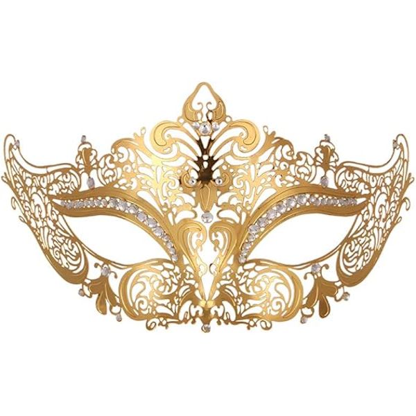 Maskeradmask för kvinnor Metallmask Glänstrass Venetiansk festkvällsbalmask Bar kostymer Tillbehör style 5