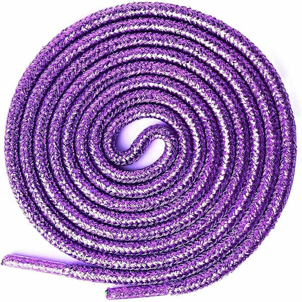 2 Paria Glitter-Metallista Kiiltäviä Nauhoja, Pyöreät Sekvenssinauhat Lenkkareille ja Saappaille Purple