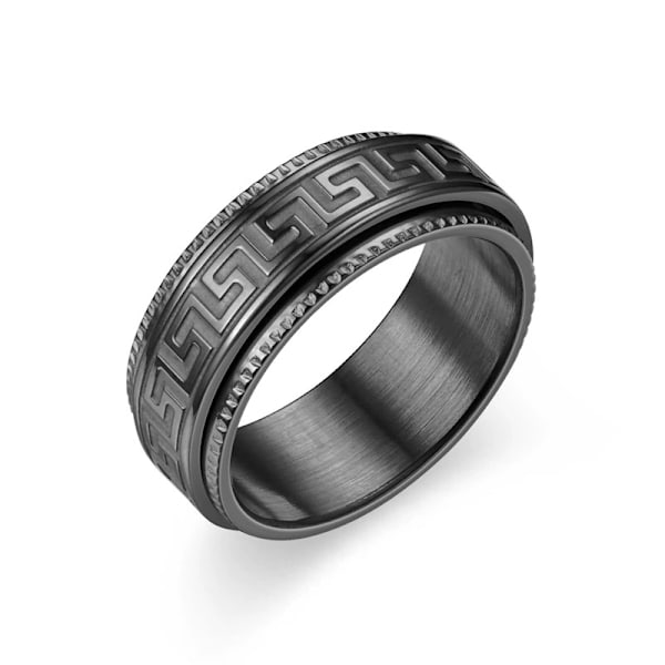 No 9 Sort Spinner Ring til Mænd Kvinder Cool Evil Eye Ringe Rustfrit Stål Fidget Ring Stress Relief Ring
