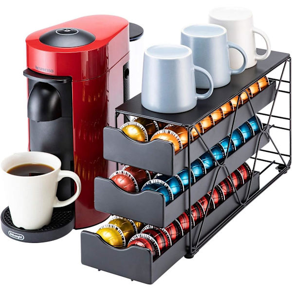 Flagship Pod Holder Vertuo Pod Låda Stor Mullti Tier Kaffe Pod Holder(3 Tier (60Pods Kapacitet))