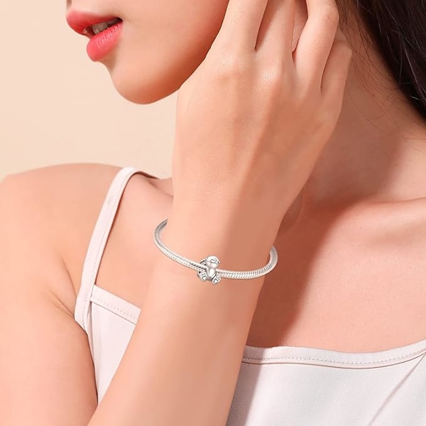 Sterling Sølv Cubic Zirconia Charms Vedhæng til Armbånd