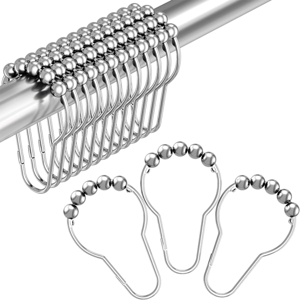 Dekorative Bruseforhængskroge Rustfri Rustfrit Stål Bruseforhængsringe Chrome