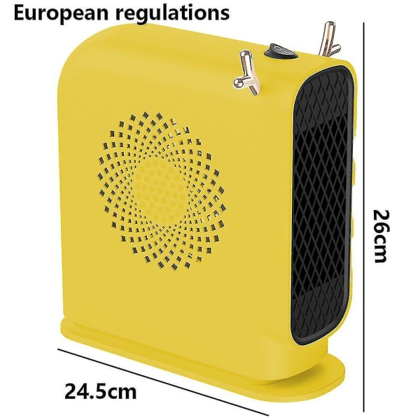 Bärbar rymdvärmare, Antler Micro Space Heater-fläkt, snabb och säker för hemmakontorets sovrum yellow