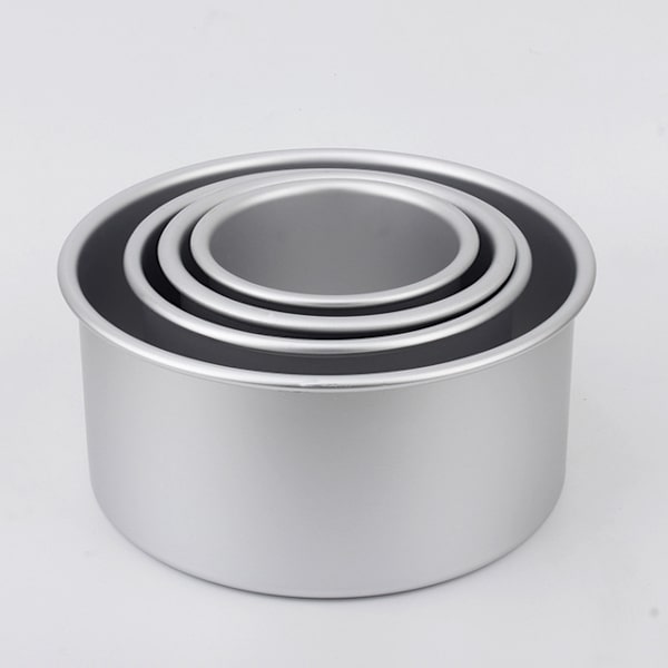 2 st professionella ANODISERADE aluminiumformar runda Ø CM 20 X 10 H/runda Ø CM 15 X 10 H, metall, silver