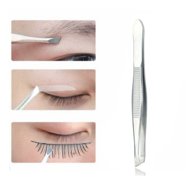 (3-pack) Snedställda pincetter - Precision rostfritt stål snedställda pincetter hårplockare för hår och ögonbryn personlig vård (Silver Tone)