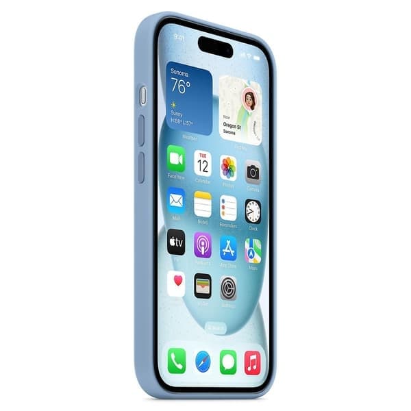 Etui til iPhone 15 kompatibel med MagSafe Ridsefast Silikone Etui Lyseblå Light Blue