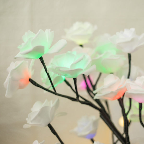 Juledekorationer Rose Bonsai Lampe Farverigt Lys Julekort Træ Lys Feriefest Dekoration white