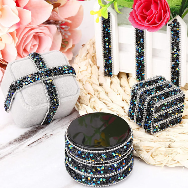 3 jaardia hartsi strassi nauhat itseliimautuva timantti joulu nauha kristalli nauharulla glitter hartsi timanttivyö strassi nauha Black AB Color