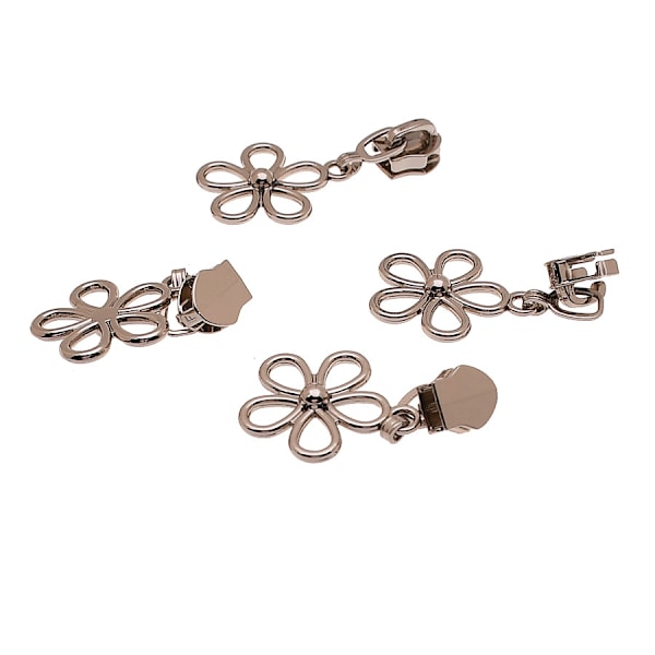 5 Stykker Lyse Blomsterformede Glidelåsdragere i Flere Farger - Slitesterk Sink Legering, Lettglidende Erstatningstrekkere for Nylon Glidelåsbånd Vesker