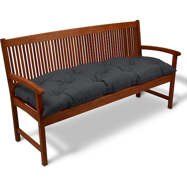 Havebænk Pude - Udendørs Havepude til Terrasse, Altan - Gyngpude, Bænk - 100x50cm - Mørkegrå