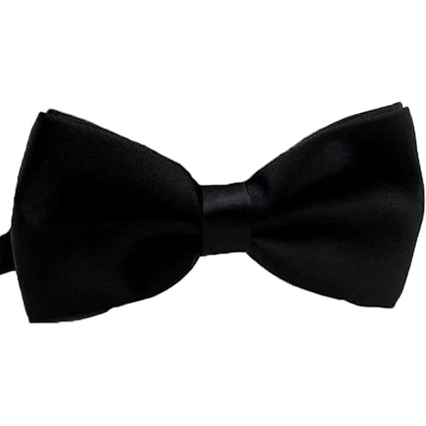 Män Fluga Justerbar Längd Bröllop Man Mode Pojkar Satin Fluga black