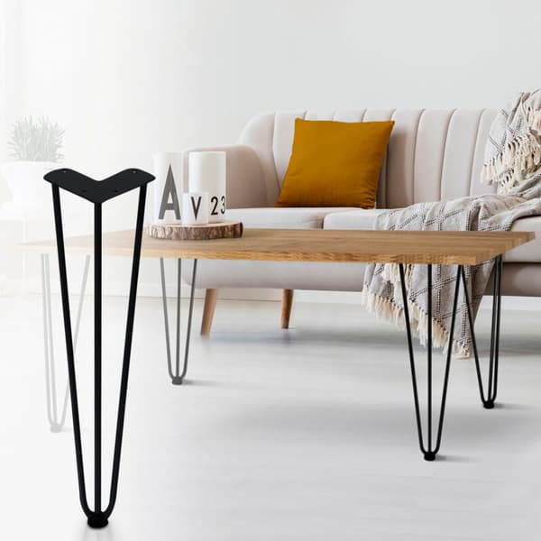 Sæt med 4 40 cm hårnåleben til industriel designbord