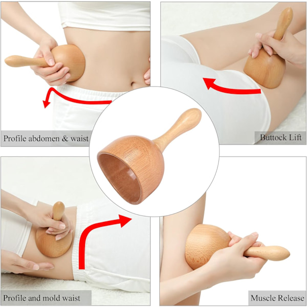 Trä Terapi Massageverktyg 5-i-1 Lymfdränage Massage Kit Trämassage Kroppsskulpteringsverktyg