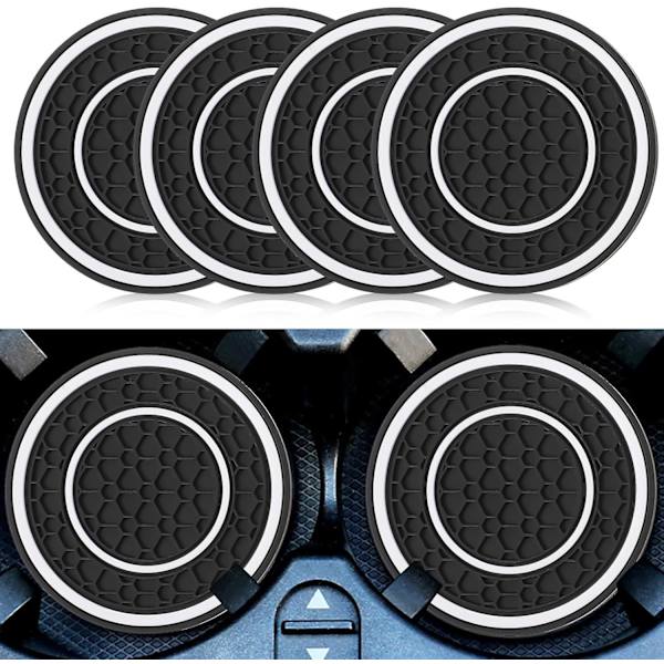 4 kpl Auton Mukitelineen Alusia, 7 cm Liukumattomat Auton Mukinaluset, Pölytiivis Mukitelineen Alunen Autoon, Mukitelineen Sisäosa White
