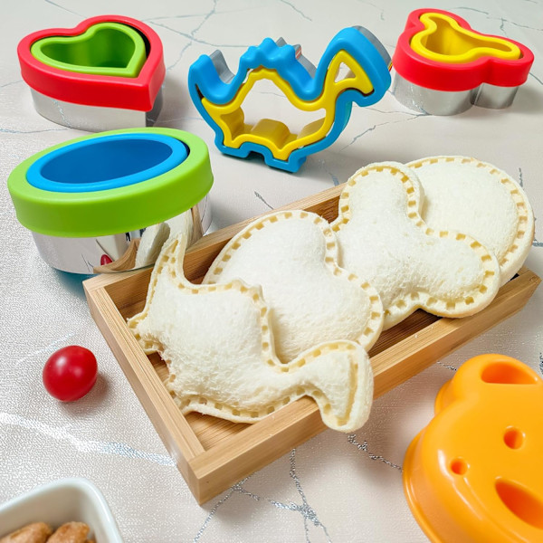 Sandwichkutter og forsegler for lunsj - 5 stk. Uncrustable Maker for matboks og Bento-boks - Kakeutstikkere for gutter og jenter