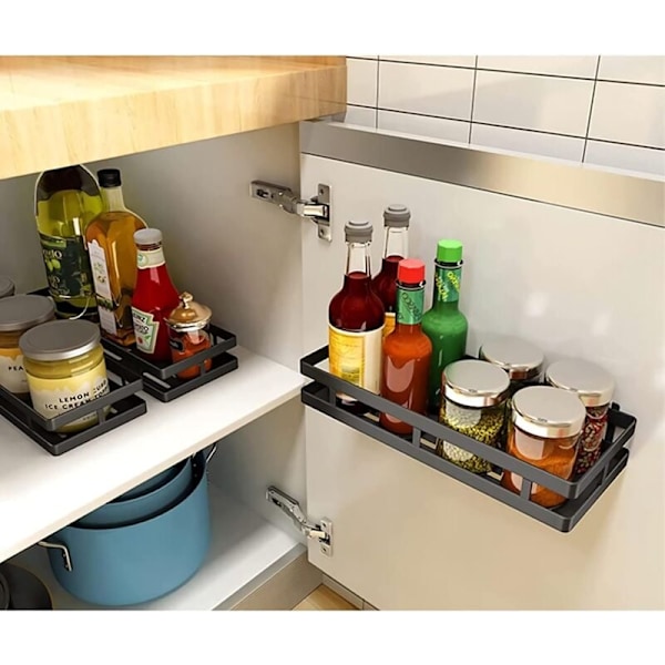 2-pack Kryddhylla för kök, platsbesparande kryddförvaring, perfekt för förvaring och organisation, 40 * 12 * 5,5 cm