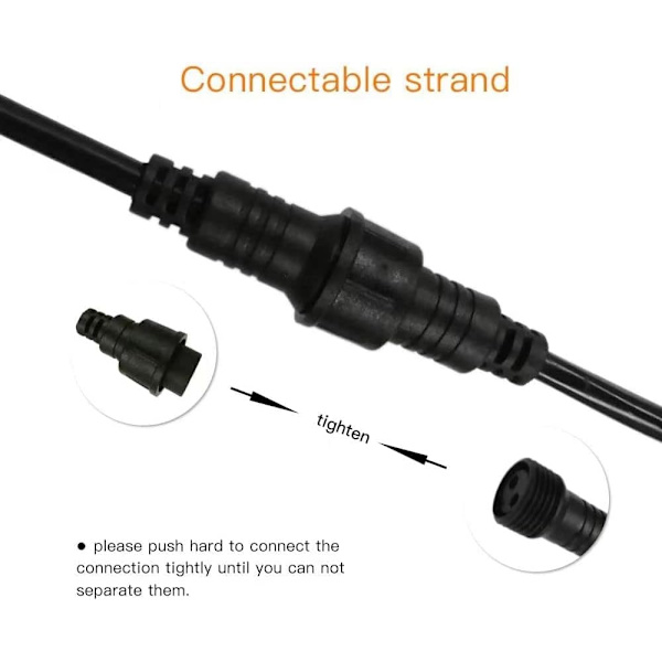 5M Utomhus Ljusslinga E26 10 Socklar 5 Meter, 10 S14 LED-lampor 2W (= 15W), Svart Förlängningsbar Kabel Upp Till 500M IP54 Utomhus Trädgård Bröllop