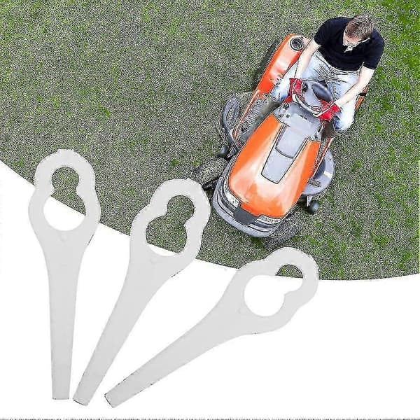 50 stk. Plastblader for gresstrimmer, gressklipperdeler for Bosch Alm 28 30 (hvit)