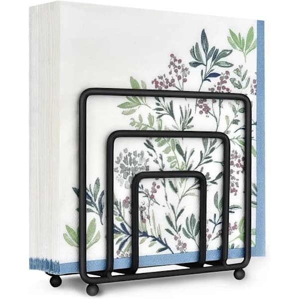 Moderne sort metal servietholder lodret bord servietholder