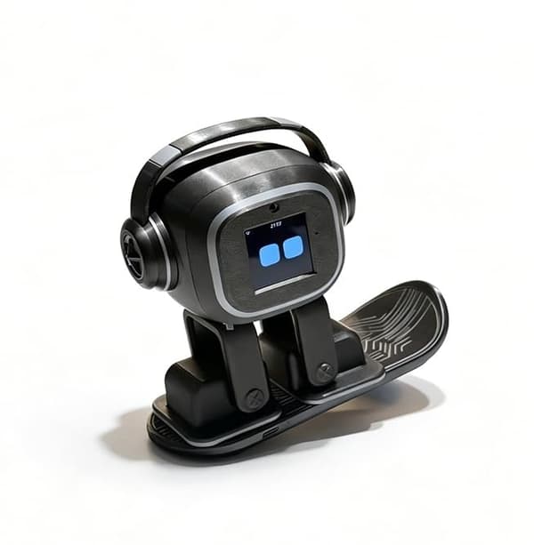 AI-ledsagerrobot til voksne | Desktop-humanoid med dynamiske udtryk og tilpasset vidensbase | 19 handlinger, 10 sprog | AI-kæledyr, Emo Black