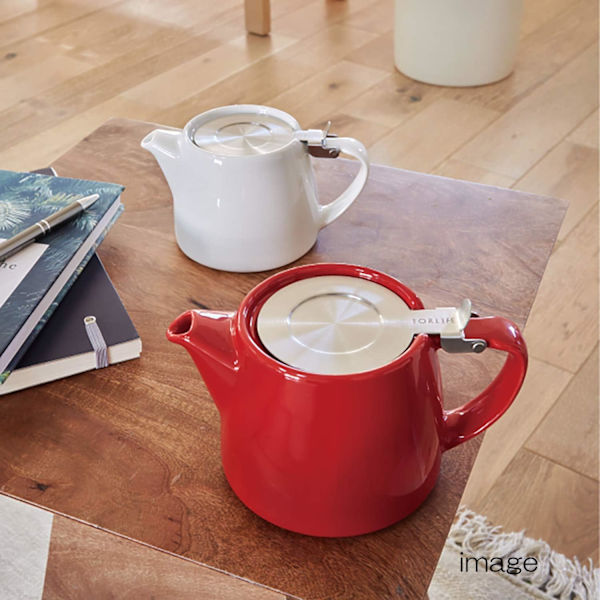 Teekanna med lock och infuser, 21 uns, vit red