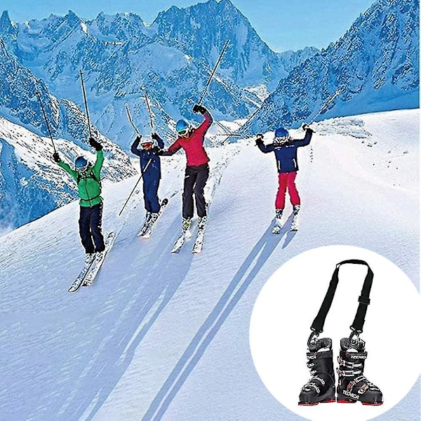 Nylon Lumilautakengän Kantohihna Rullaluistimille, Hiihtokengille Jne. Musta Hiihtovaruste black