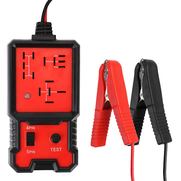 1 st Bilrelätestare, 12V Elektronisk Reläkontroll, Bilbatteritestare med Klämmor för Bilreparation, Bilrelä Diagnostikverktyg