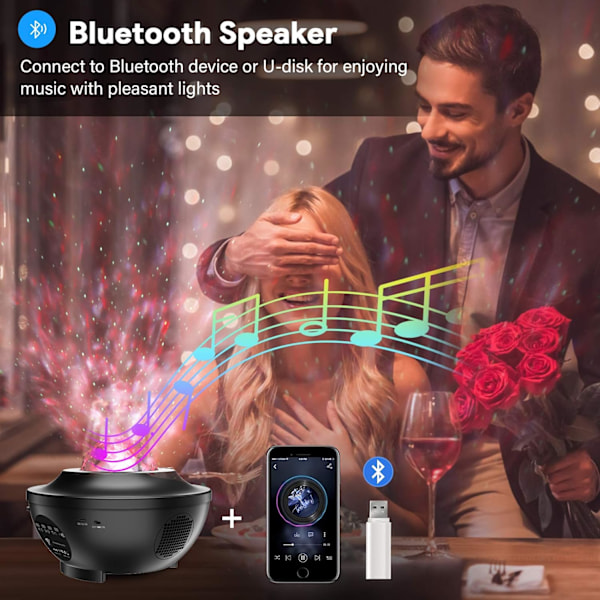 Planetarium Projektor LED Nattlys Barn Roterbar 21 Moduser, Stjernehimmel Projektor Bluetooth/Fjernkontroll/Timer for Babyrom Dekor