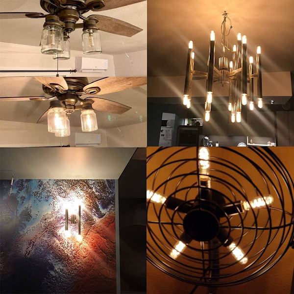 Dæmpbar Edison Pære, E14, LED, Vintage, LED Pærer E14 T25 3W Varm Hvid, Viklet Filament, til Cafe eller Bar, Hjem, 6 Stykker