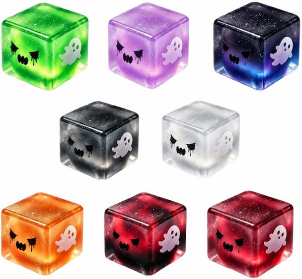 Halloween Squishy Cube, Glitter Spøgelse Fidget Legetøj, 2,17 Tommer, H Collection