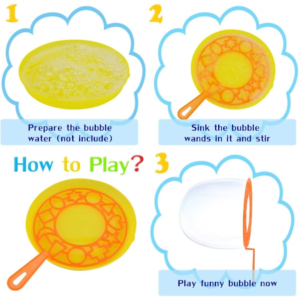 Bubbelstavar Set Bulk för Barn Sommar Utomhusaktivitet Party Favörer, 15st Jätte Bubbelmaskin med Bricka, för Alla Åldrar (Inget bubbelvatten) 15pc