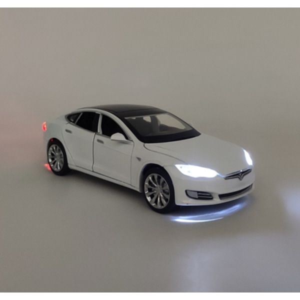 1:32 Tesla Model S 100D modellbil Auto Metal Diecast Leksaksfordon Wihte