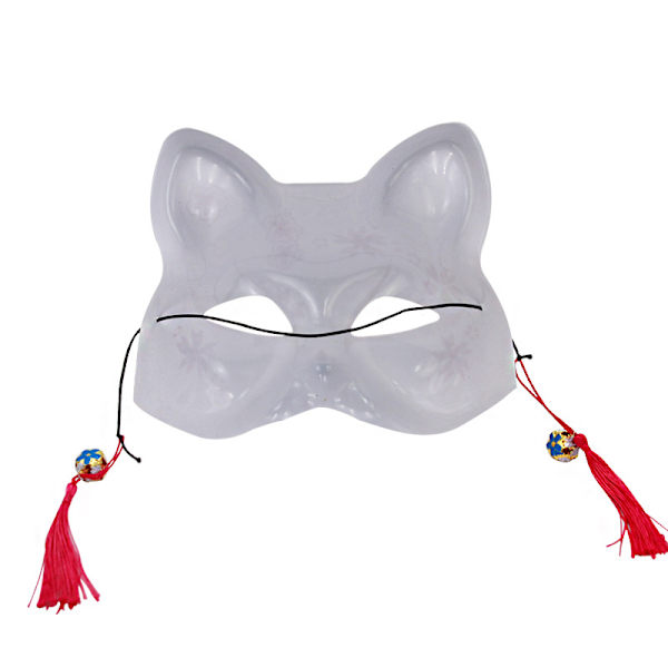 Kettu Naamio Halloween-asuun, Eläin Cosplay Kabuki Puolinaamio Kissa Naamiot Naamiaisjuhliin white