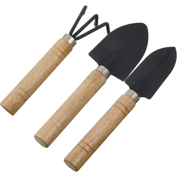 Mini Hageverktøysett 3 Deler Hagearbeid Håndsett Spade Rake Spatel for Små Blomsterplanter