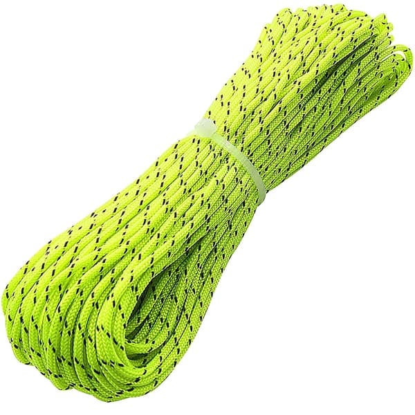 2 mm fluorescerande reflekterande tältrep campingrep paracord 20 meter (grön, 20 m)