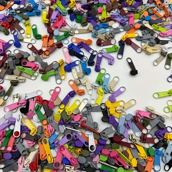 100 stk. Livlige Lynlåstrækkere i Legering - Holdbare Metalsliders til DIY Tasker, Tøj & Håndværkstilbehør