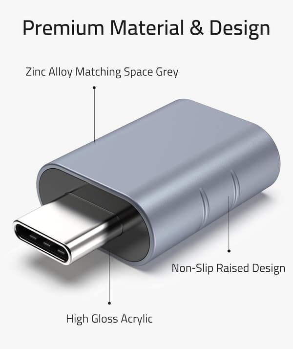 USB C till USB Adapter (2-pack), USB-C Hane till USB3.0 Hona Adapter Kompatibel med MacBook Pro efter 2016, MacBook Air efter 2018 Blue