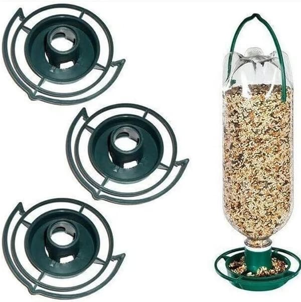 Gør-det-selv fuglefoderautomatbase til plastikflaske - Genanvendelig hængende vildtfuglefoderstationbakke 12,5 cm*3,8 cm