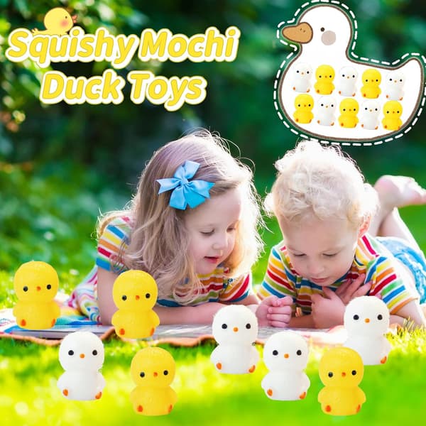 8 stk. håndlavede kyllinge- eller ande-Taba Squishy-legetøj, Mini Kawaii Squishies, søde kyllinge-stressbolde, sensorisk Taba Squishy-ande-klemmebold