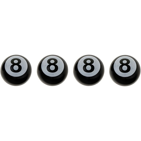 Sorte 8 Ball Dæk Hjul Fælg Ventil Hætter Støvhætter (4 stk.) Universal til Biler, SUV'er, Cykler, Motorcykler, Lastbiler