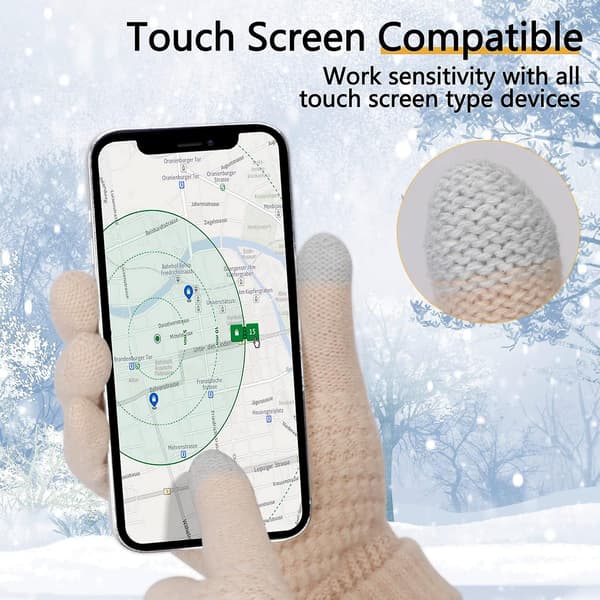 4 stk. Vinterhandsker til kvinder, Touch Screen Varme handsker Blødt strikfor og elastisk manchet Touchscreen Teksthandsker