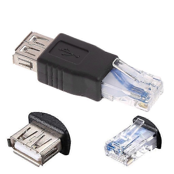 2kpl USB 2.0 -sovitin tyyppi A naaras - RJ45 uros -sovitinliitinmuunnin pistoke s202412121294