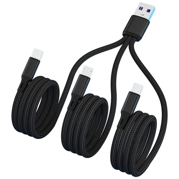 Multi USB C Splitterkabel, USB A till dubbel Type-C + Micro USB