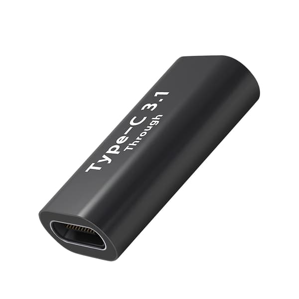 USB-C Naaras - USB-C Naaras Jatkoadapteri, Kompakti Muotoilu, Musta