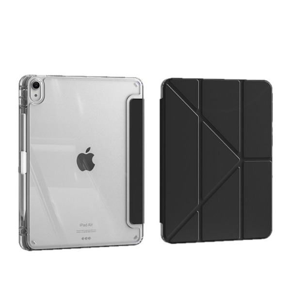 iPad Air 6/7 Fodral (2025/2024), iPad Air 6/7 11\" Fodral med Pennhållare, Klar Transparent Baksida Stötsäkert Ställ Tablet Fodral black Air6/7 generation-11 inches