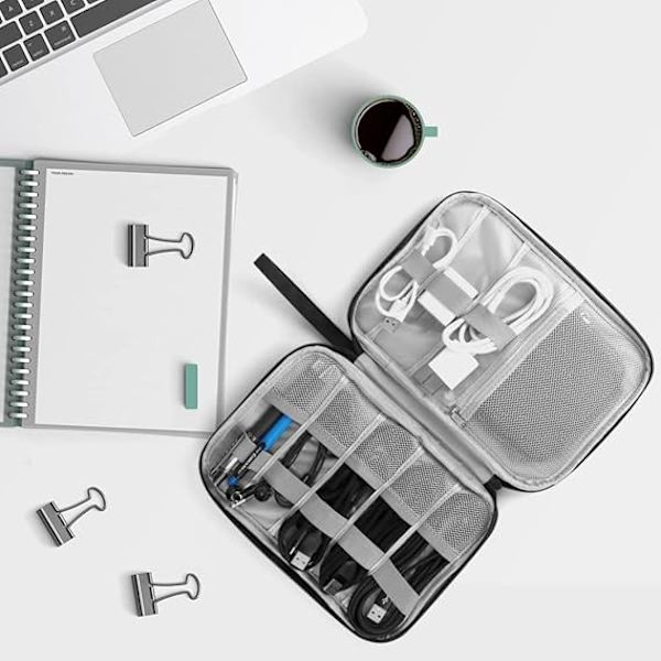 Elektronisk tilbehør Organizer Bag, Reisekabel Organizer Bag, Universal Bære Reise Gadget Bag for USB-kabel, Lader Harddisk black