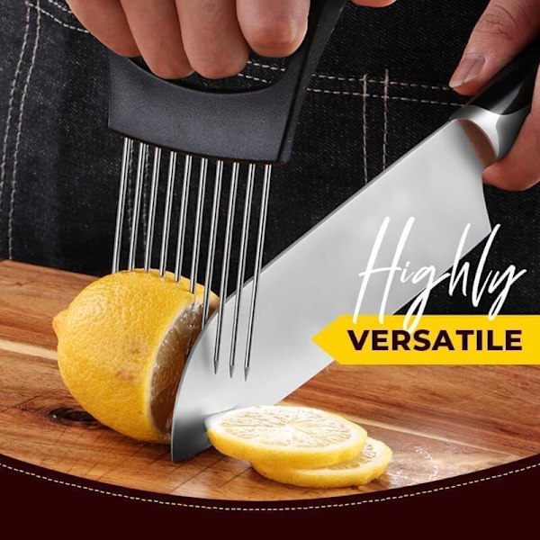Rostfritt Stål Lök Skivhållare, Citron Skärare Grönsaks Cutter, Hackare Skivning Assistent Verktyg för Kött, Lök, Tomat Hem Köksredskap