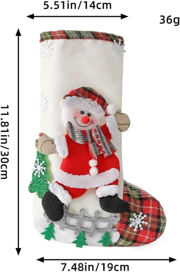 1 stk. Snemand julesok i hør til julepynt Snowman