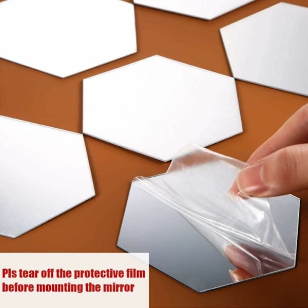 36 st Hexagon Spegelplattor i Akryl, Självhäftande Flexibla Spegelplattor DIY Konst Spegel för Vardagsrum Sovrum Badrum
