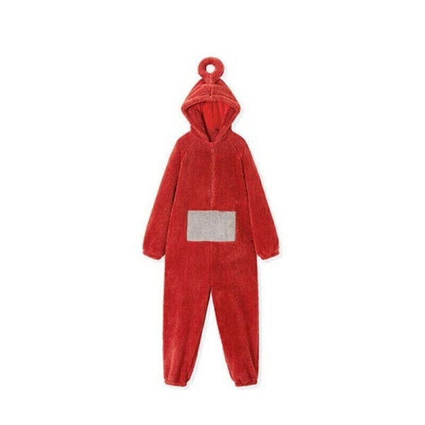 Teletubbies pyjamas höst och vinter flanell förtjockad söt jumpsuit hemkläder(röd) Red